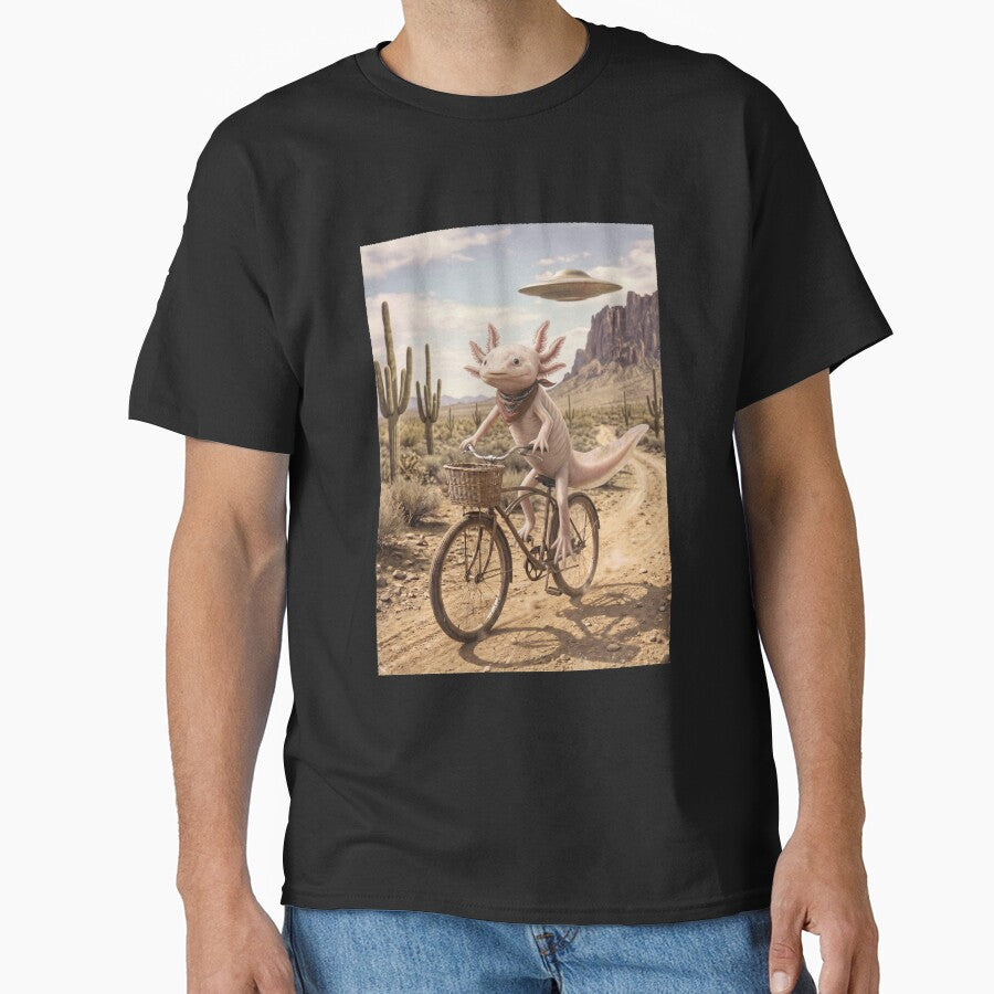 Axolotl Riding Bike Wild West Western UFO Animal Lover by dian-rody-crest