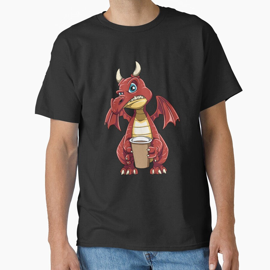 Funny Angry Dragon Coffee Lover Hate Morning Fantasy Animal by melomedia