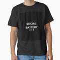 Social Battery Low Shirt – Introvert Humor Antisocial Mood Minimalist T-Shirt by PrintFusion-Co