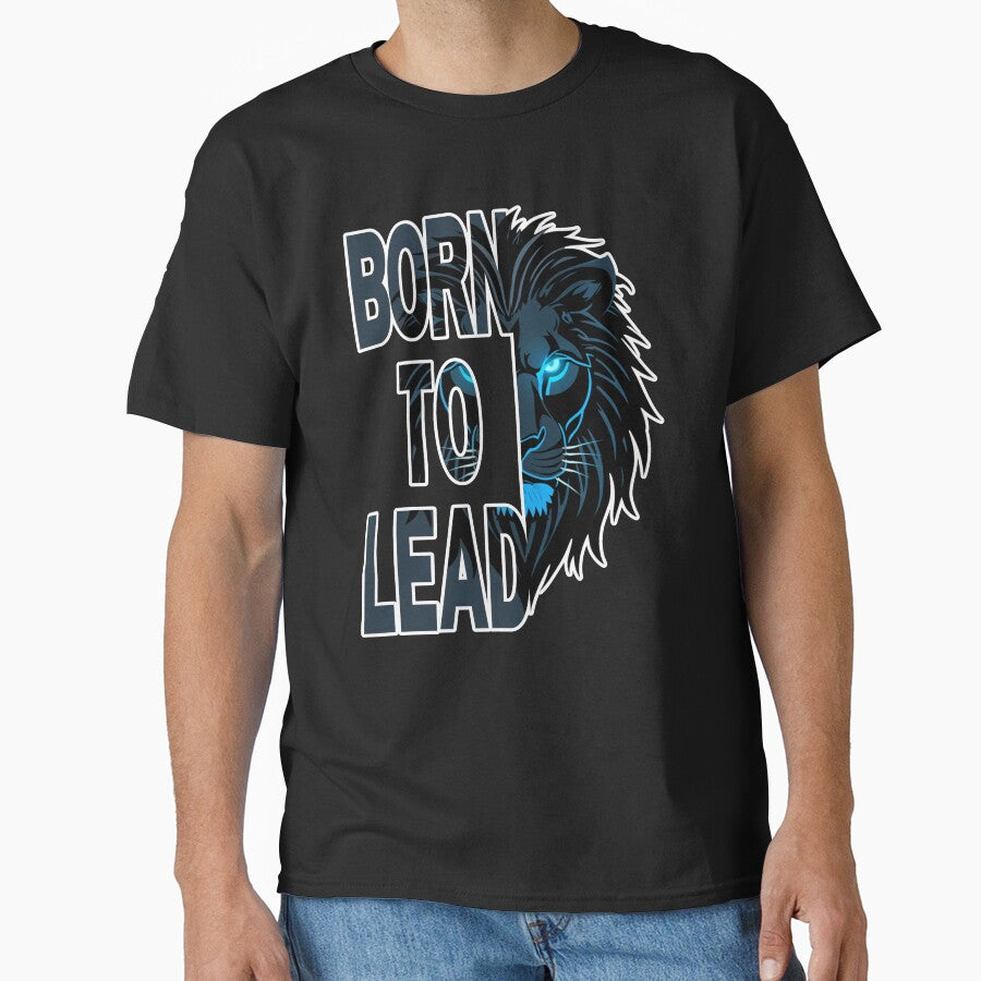 Born To Lead Lion - Blue Neon Aesthetic by thazinart