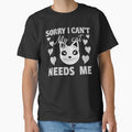 Sorry, I Can't My Cat Needs Me - t-shirt design - Sticker Redbubble by bluehatgraphics