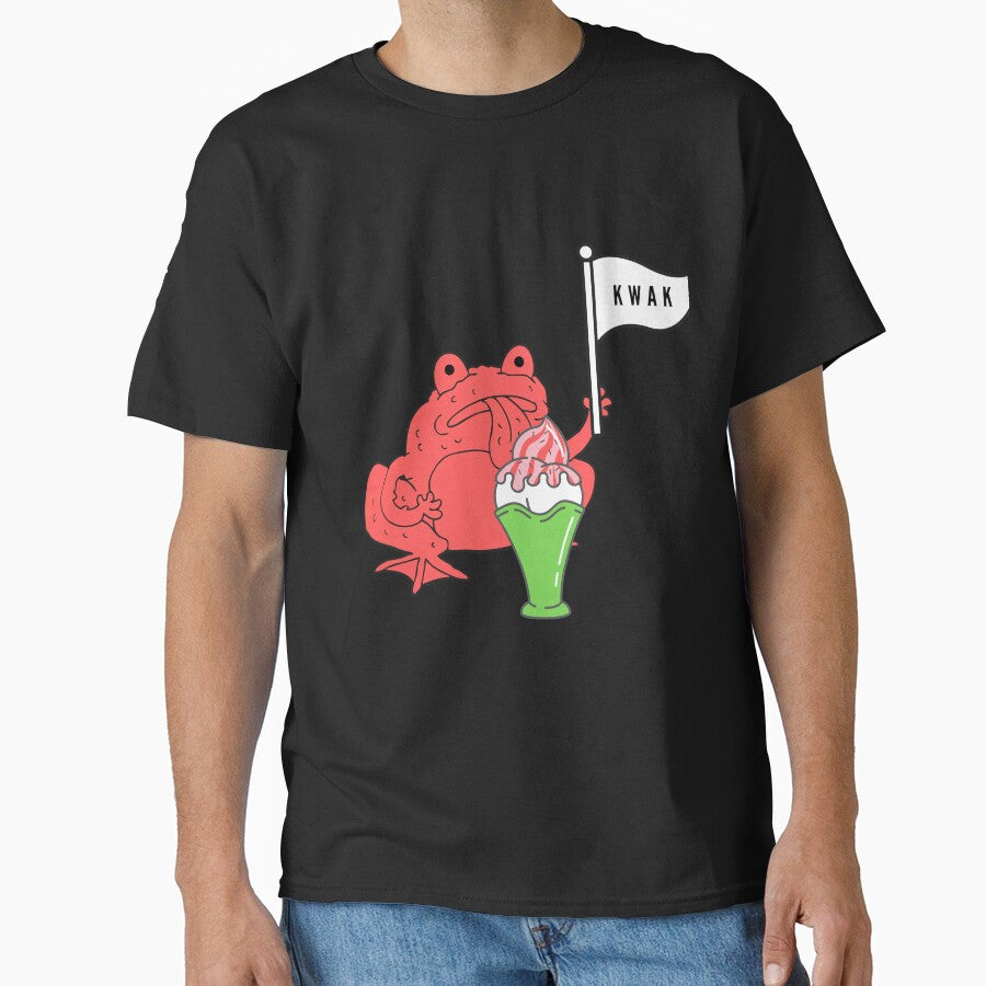 Strawberry frog and strawberry ice cream Funny Frog kwak quote by OneTimeEngineer