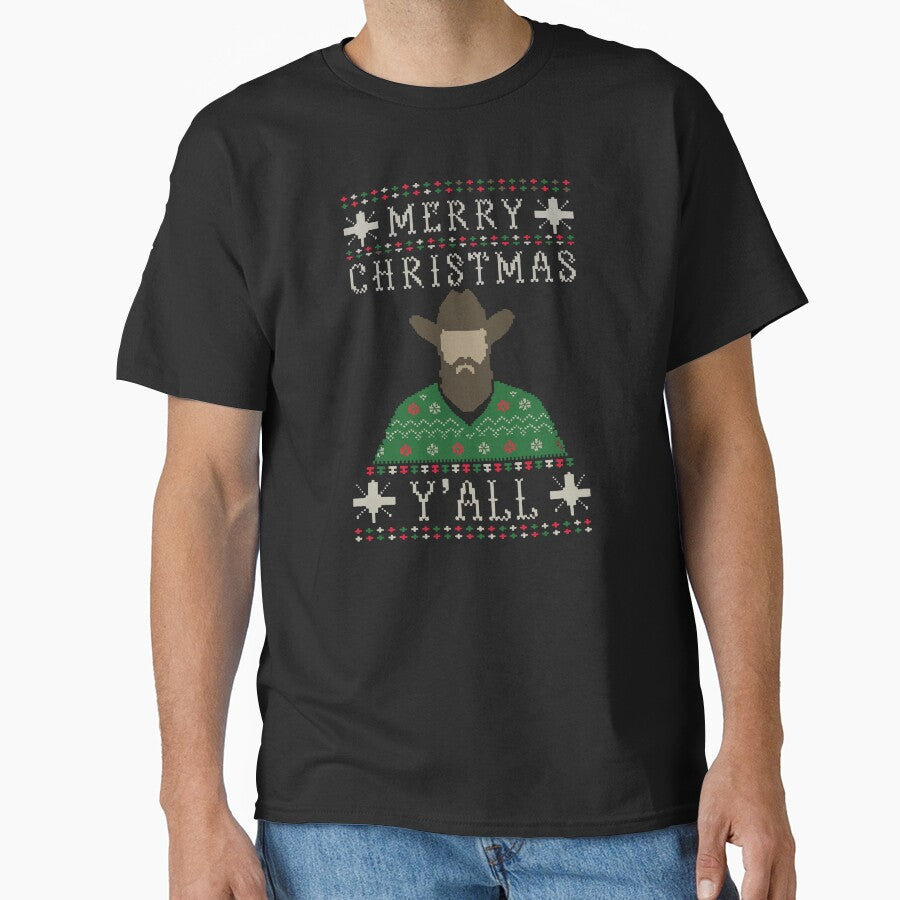 Merry Christmas Y’all - Ugly Christmas Sweater Cowboy by vfxbear