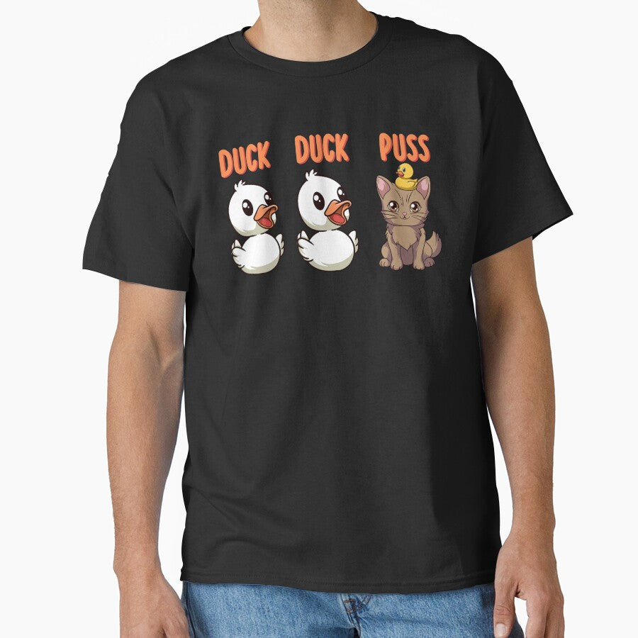 Funny Duck Cat Pun Meme Men Women Kids Funny Duck by KsuAnn