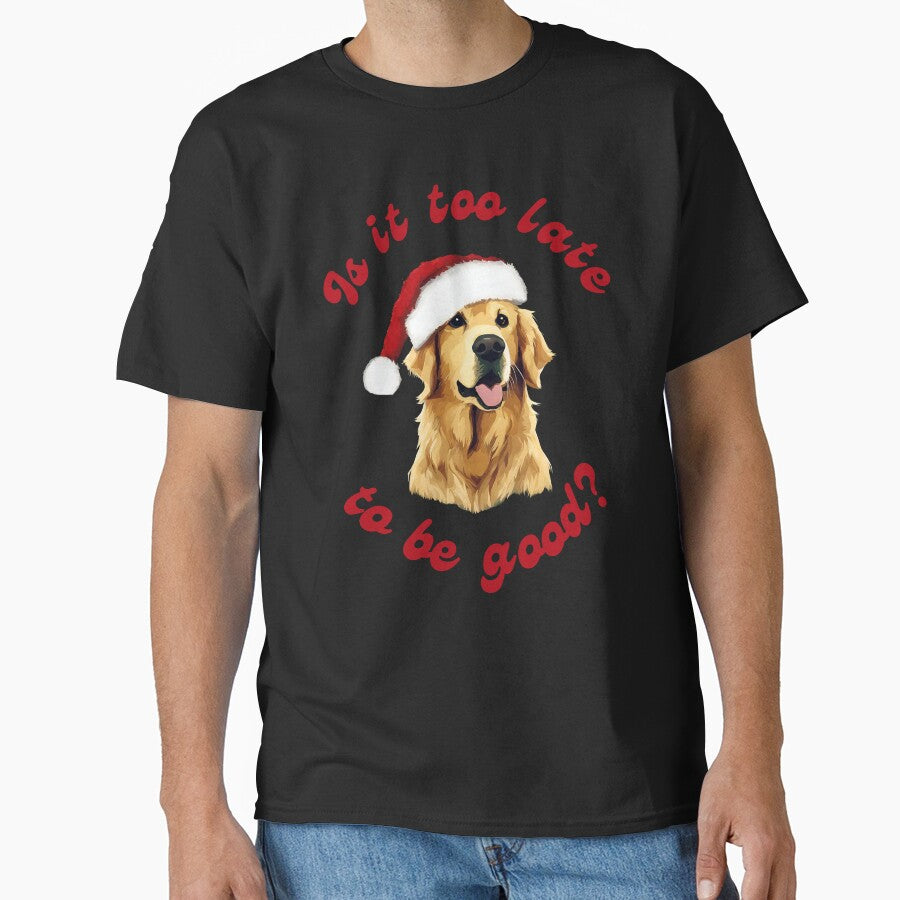 Dog In Santa Hat Golden Retriver Dad Gift Christmas by Golden-Heaven