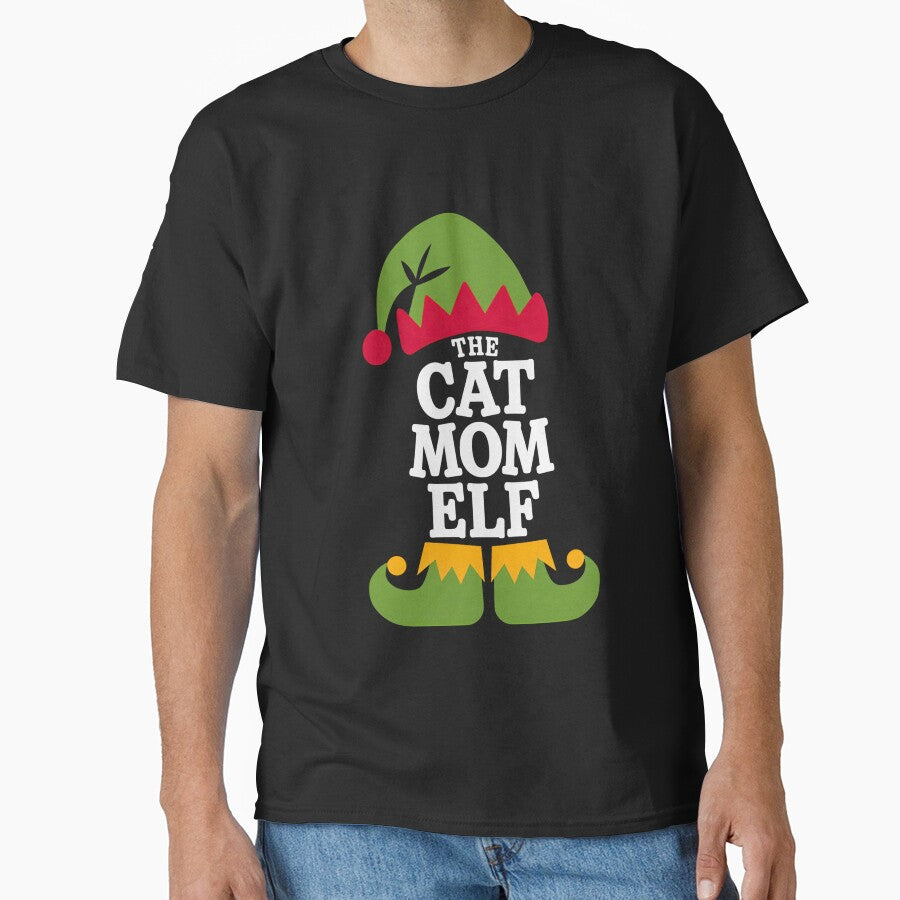 The Cat Mom Elf Christmas Gift Mommy Funny Christmas by SlocifieShop