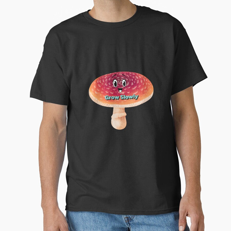 Bloom at Your Pace Cute Mushroom Sticker | Whimsical Kawaii Forest Art by Pandey14