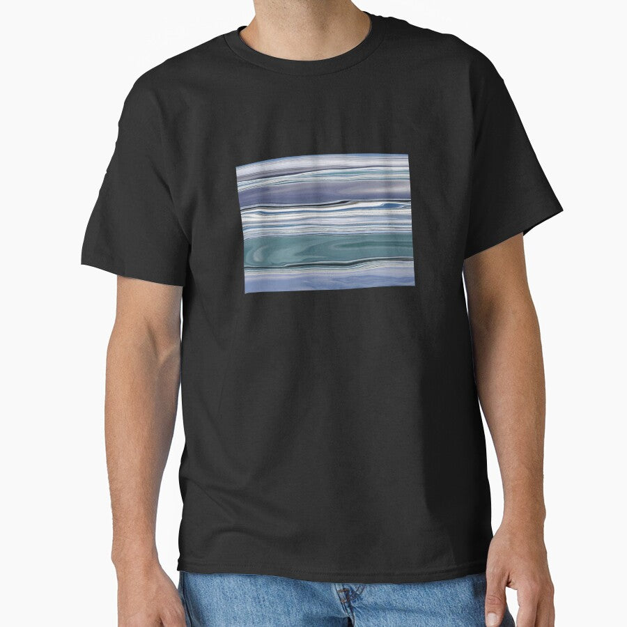 Ocean Abstract Horizontal Stripes Beachy Vibes Beach House Décor Art 1 of 20 by Beachy