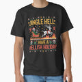 Jingle Hell – Skeleton Santa Ugly Christmas Sweater Design Classic T-Shirt by inkfluenceart