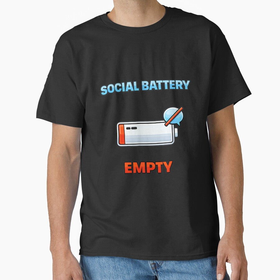 Social Battery Empty Introvert Humor Illustration by JohnVBurks