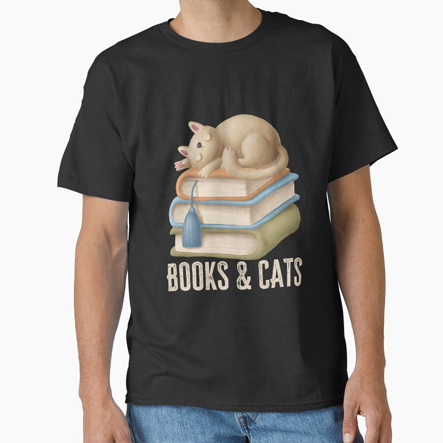 Books and cats, Funny book lover, Gift for cat lovers by AS-Shirts
