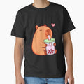 Cute Capybara Kawaii Anime Girls Drinking Boba Tea Lover Art for Men Women Kids , Capybara Gift Lover by DZIRI NAJAT
