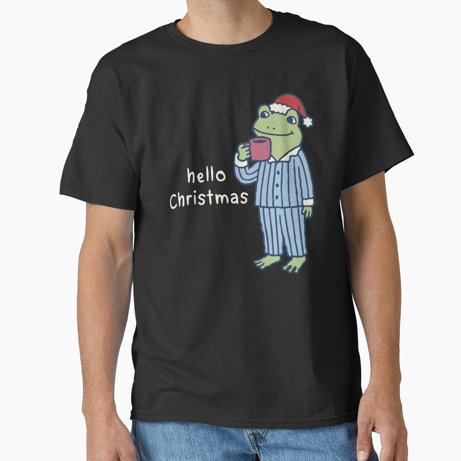 Cozy Frog Hello Christmas Pajamas by Steele-Art