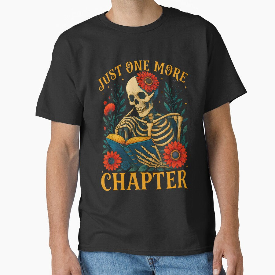 Skeleton Read Book Just One More Chapter Floral Book Lover by prabuniard