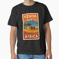 Kenya Africa Vintage Safari T-Shirt – Mount Kilimanjaro Elephants Retro Travel Poster Tee | African Wildlife Adventure Graphic Shirt by Eclipse 3699