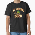 Au Revoir Duck Funny Goodbye Duck Cute Waving Cartoon Duck Design by TeeTimeTreasure