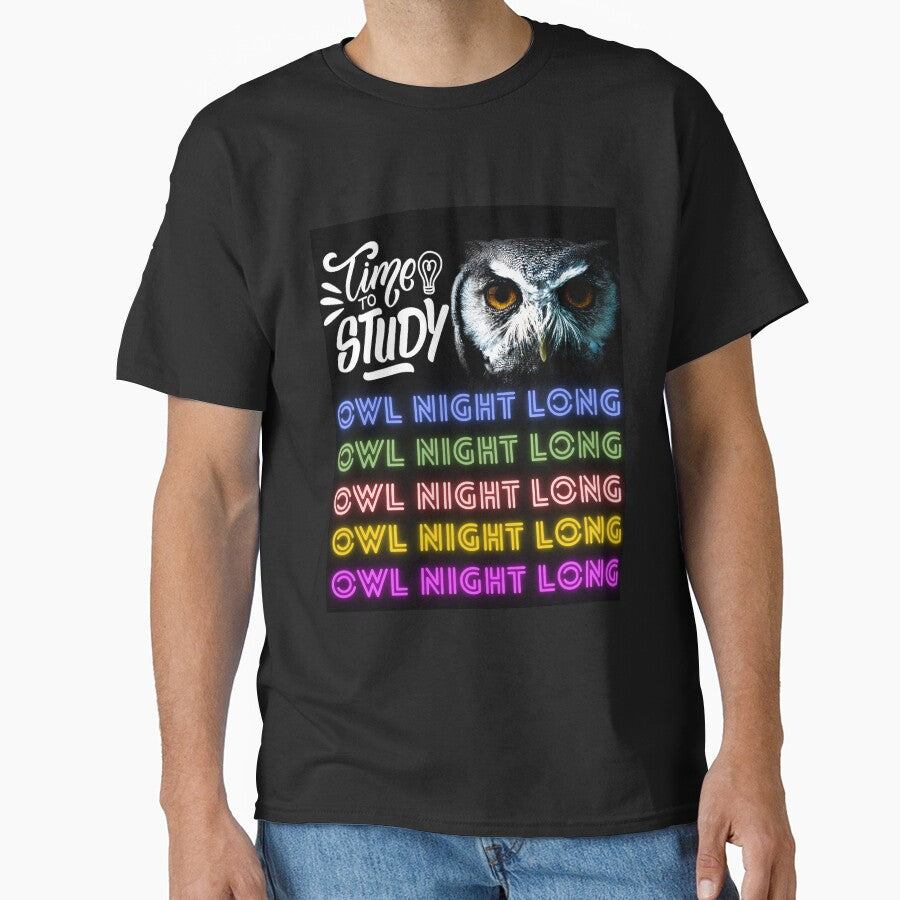Funny Owl T-Shirt College Student Night Owl Study Pun Exam Week Gift for Teacher Graduation by E20STUDIO