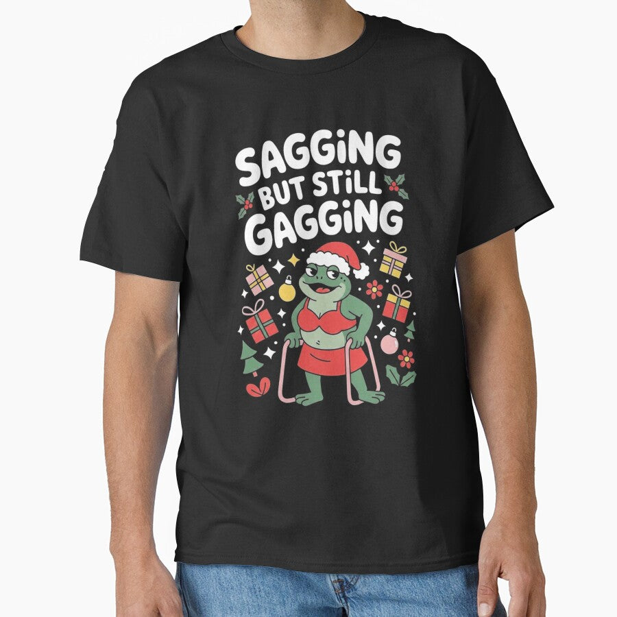 Funny Sagging but Still Gagging Christmas Frog Grandma by MiALopezArt