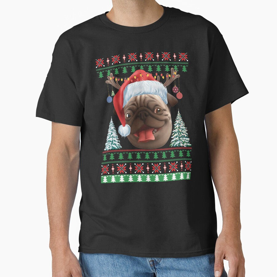 Pug Dog Santa Ugly Christmas Sweater by DavisHasari