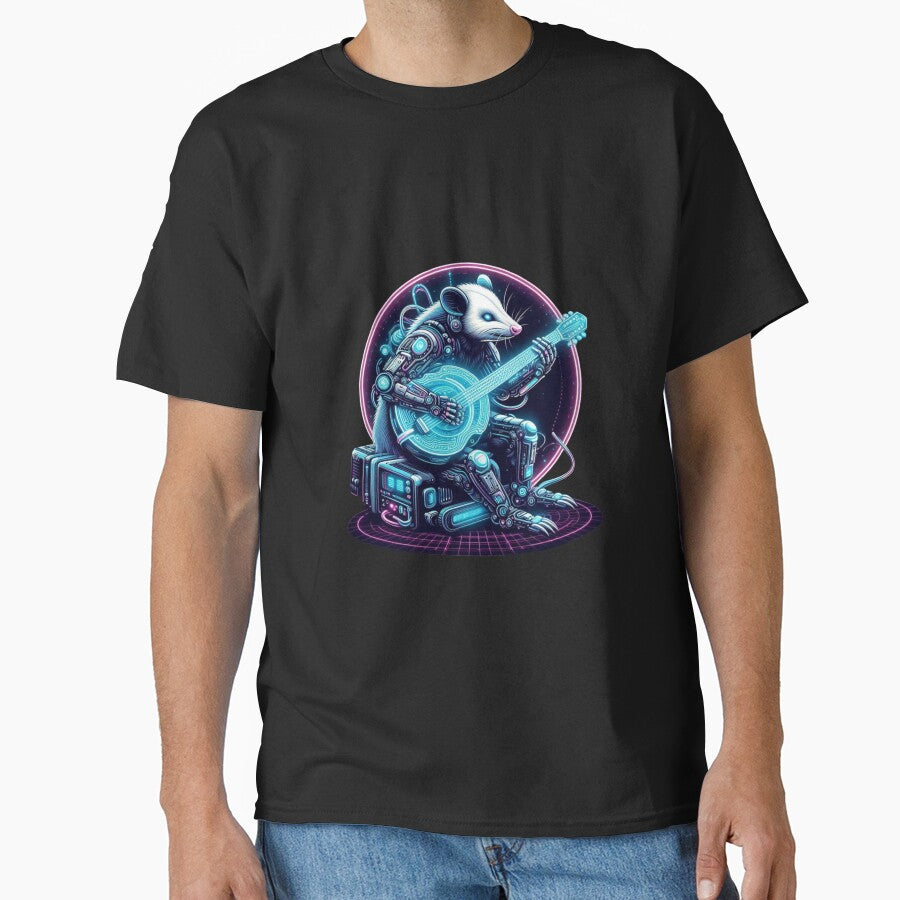 Funny Opossum Playing Banjo Shirt. by zingbing