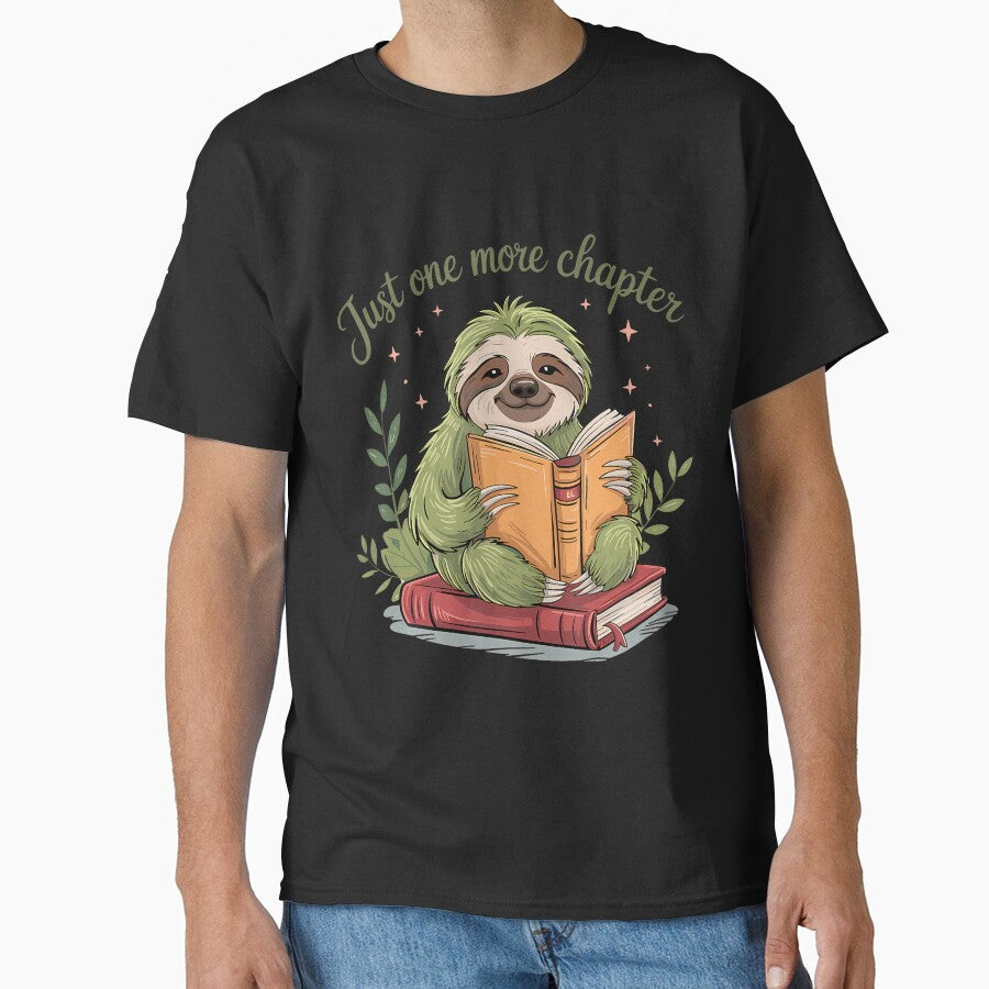 Just One More Chapter Cute Reading Sloth Book Lover by AileighKyser