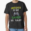 Firefighter By Day, Gamer By Night Gaming Controller White Text - Unique Gift For Starting A New Jo| Perfect Gift For you and friends by luconats