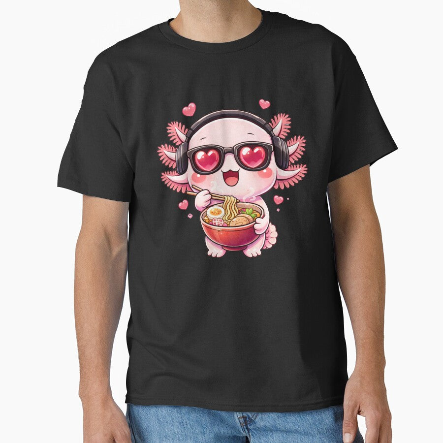 Ramen Love Axolotl – Cute Kawaii Axolotl Eating Ramen Anime Food Lover Design by ColorSplash123