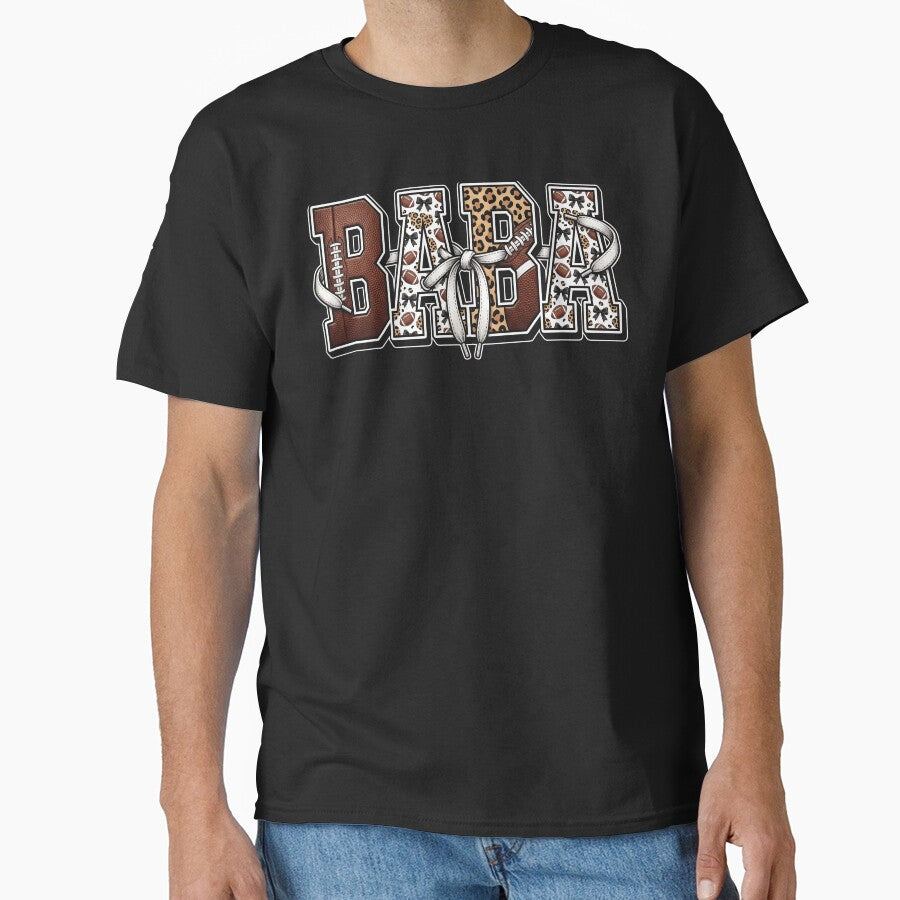Retro Football Glam Leopard Print Bow Sports Mom Design by ArcaneArtistry