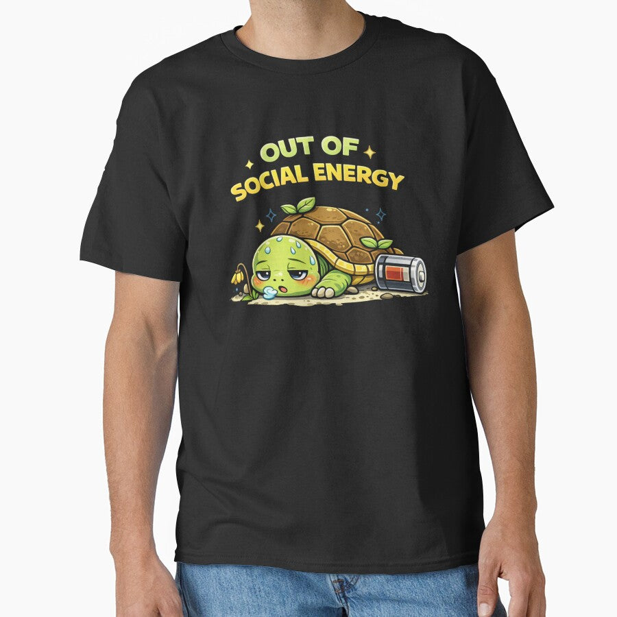 Out Of Social Energy Turtle Shirt by Papier Atelier Art