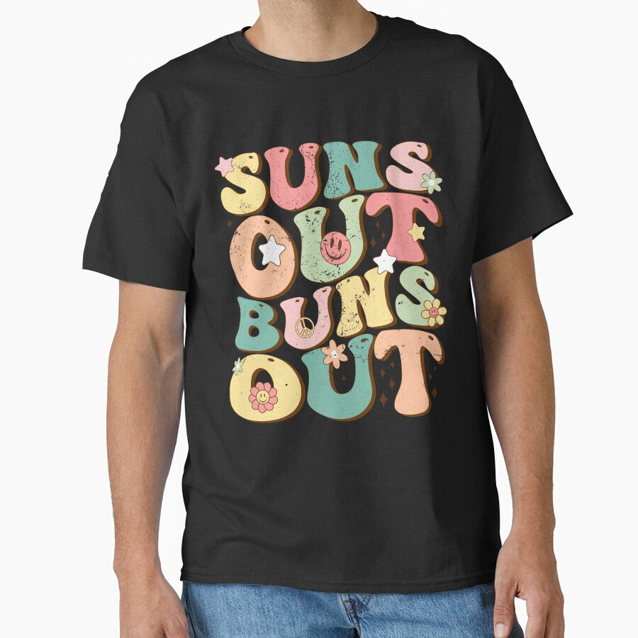 Suns Out Buns Out Vintage Summer Vibes Groovy by Jungle Hub
