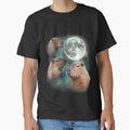 3 Capybara Moon Giant Rodents Weird Howling Parody Art for Men Women Kids , Capybara Gift Lover by DZIRI NAJAT