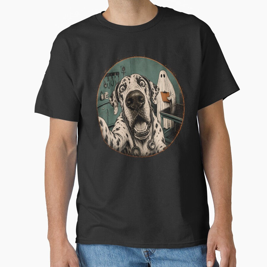 Vet Tech Dog Ghost Halloween Funny Great Dane Veterinary Selfie by StyleGlimpse
