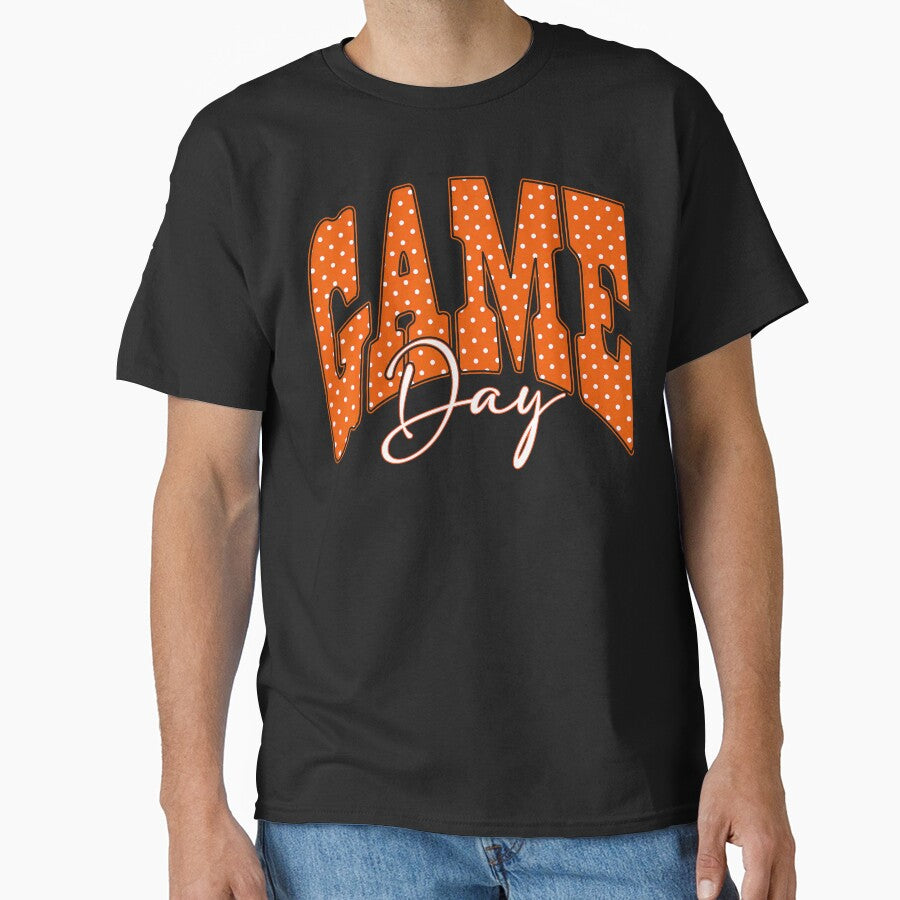 Orange Polka Dot Game Day Football Touchdown Season by Krwasatoune