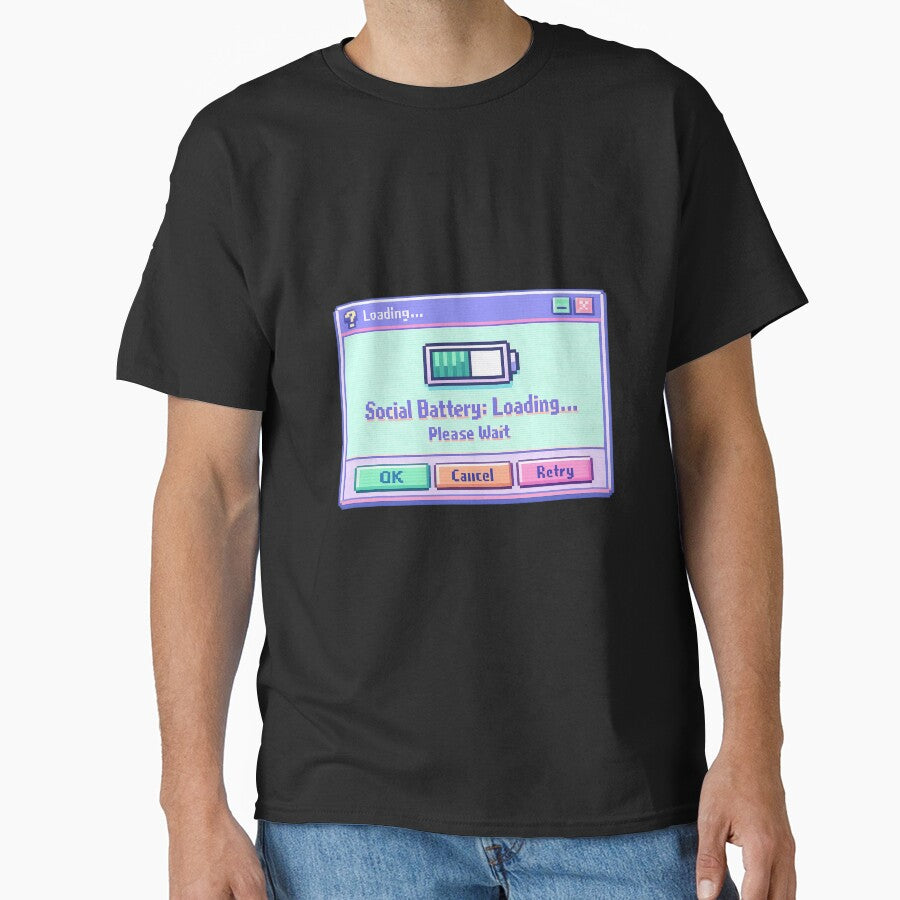 Social Battery Loading Retro 90s Pixel Pop‑Up by goodcrystals
