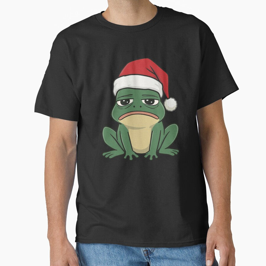 Moody Frog in Santa Hat | Funny Minimal Christmas Frog by ColorSplash123