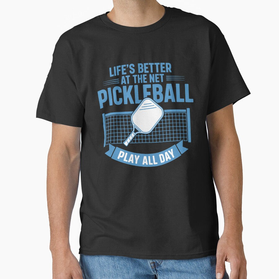 Pickleball Lifes Better At The Net Play All Day by LuminOrb