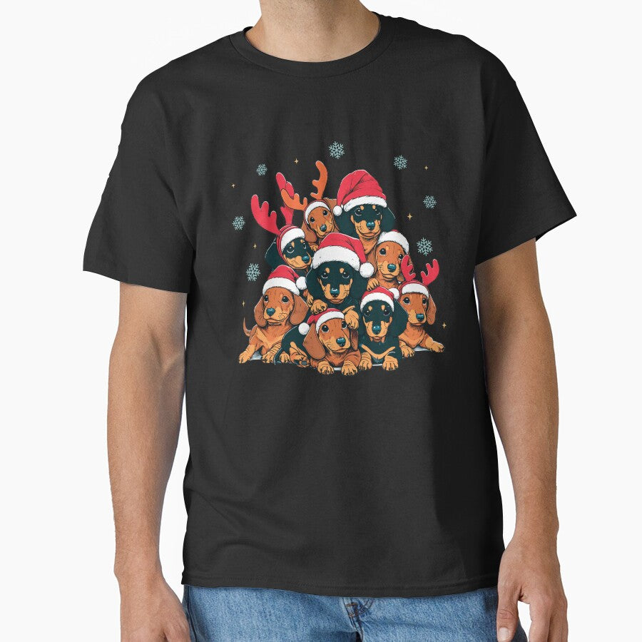 Dachshund Christmas Dog Christmas Tree Cute Pile Dog Funny Retro Christmas by i-longmanshop