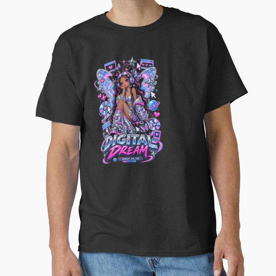 Digital Dream Y2K Cybercore Girl Retro Internet Aesthetic by EssentialsWear
