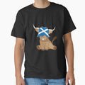 Cute scottish highland cow flag of scotland by Ayelandco