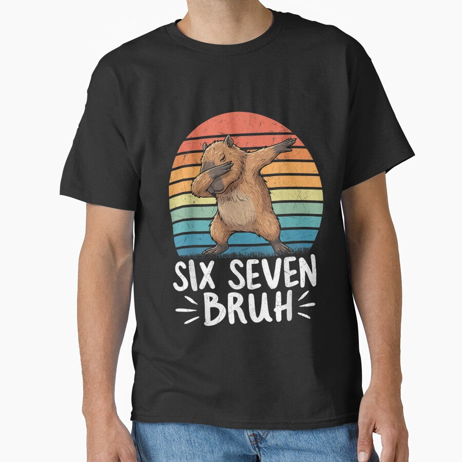 Six Seven Bruh 67 Meme Capybara Funny Capybara Art for Men Women Kids , Capybara Gift Lover by DZIRI NAJAT