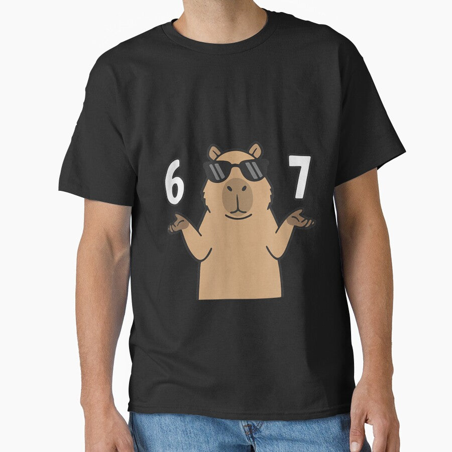 67 Meme Capybara Shirt 6 7 Hand Gesture Kids Slang Six Seven Art for Men Women Kids , Capybara Gift Lover by DZIRI NAJAT