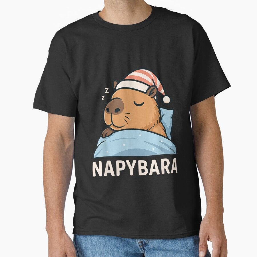 Sleeping Capybara Napybara Sleepshirt Pajamas Art for Men Women Kids , Capybara Gift Lover by DZIRI NAJAT