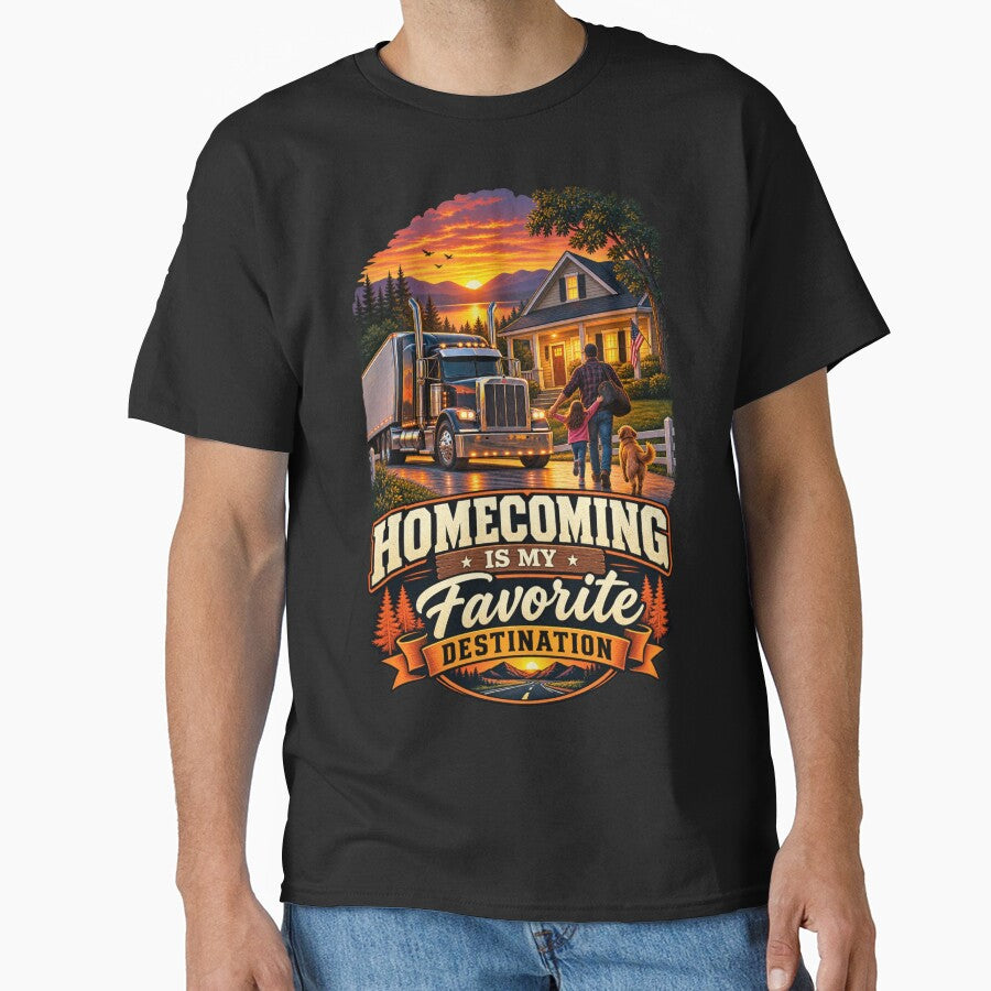 Homecoming Is My Favorite Destination - Trucker Dad T-Shirt by Haque Designs