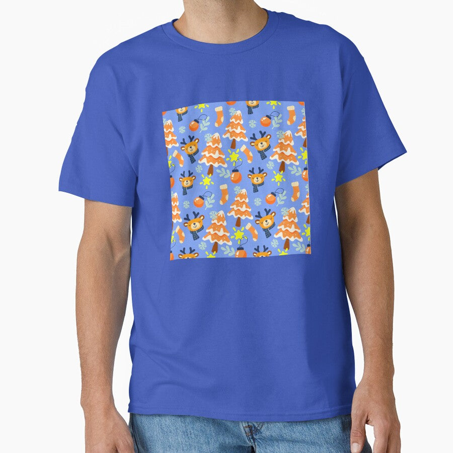 Reining Reindeer Christmas Blue Orange by Ashberry2