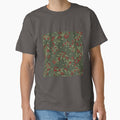 Copy of Holly Jolly Greens ;  Red Fruits & Yuletide Leaves on Olive Green by PrintsByAnnJ