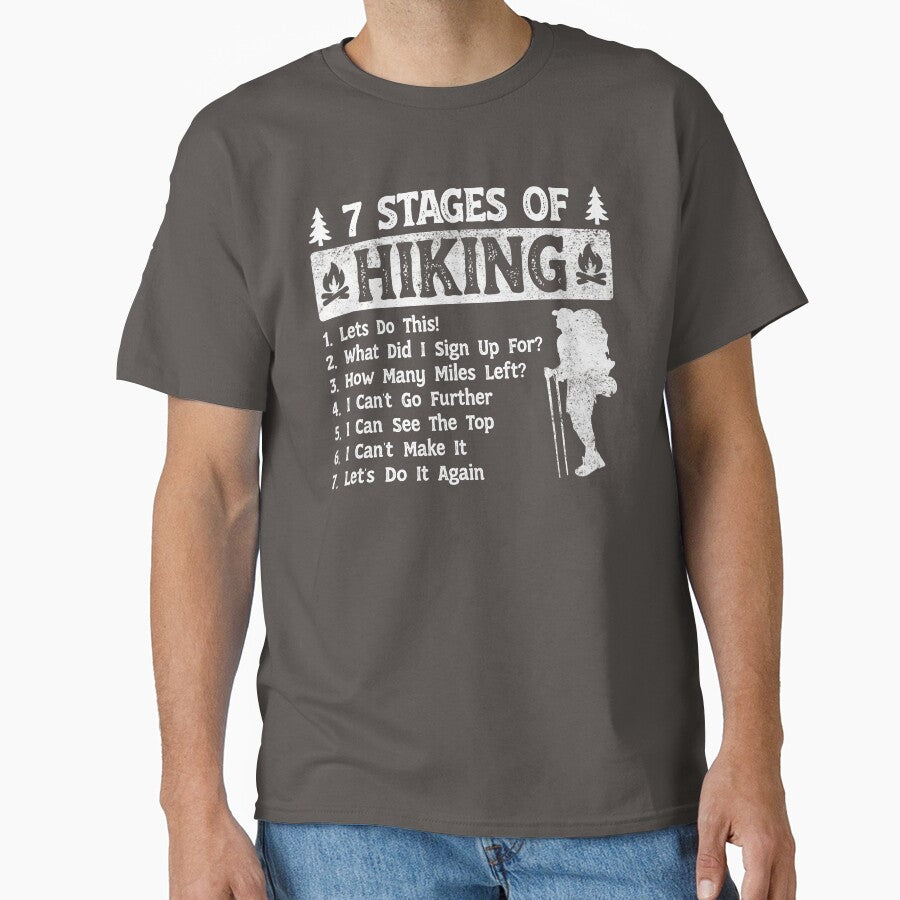 7 Stages of Hiking Funny Hikers by LounisArt
