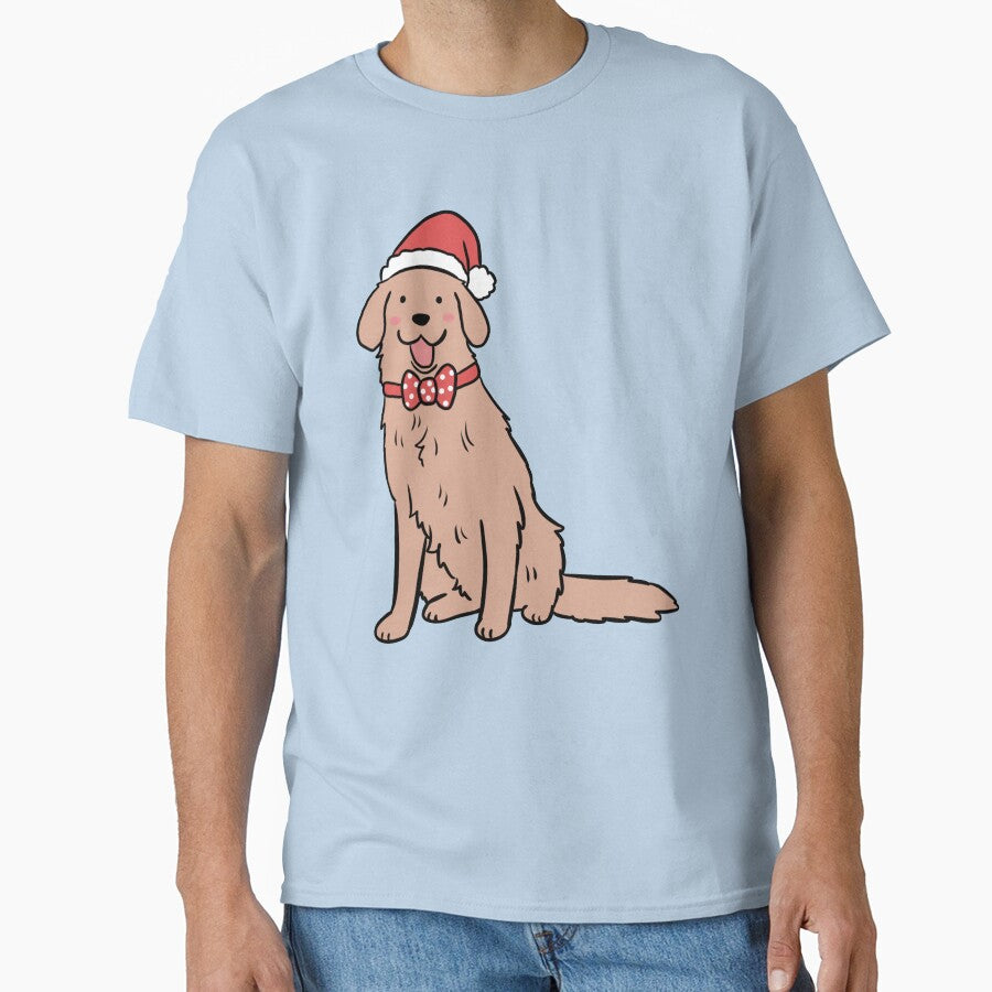 Cute christmas gold retriever dog illustration by Yarafantasyart