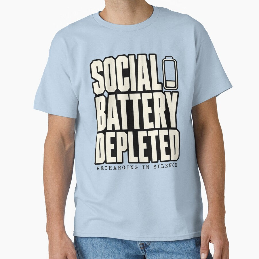 Social Battery Depleted Introvert Recharging Typography by Fun2Fentastic