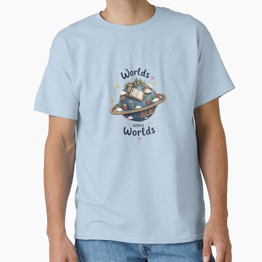 Worlds Within Worlds – Cute Book Planet Reading Lover Design by Sanika arts