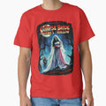 Retro Skeleton Horror Monster T-Shirt – 70s & 80s Hammer Horror Inspired Design with Zombies, Chainsaw, and Devil Aesthetic by blackdoggdesign